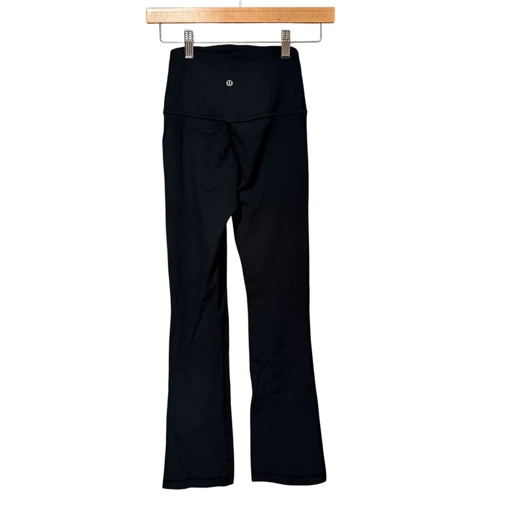Lululemon Groove Super High Rise Flared Pant Nulu Black LW5FCHS Womens Size 2
